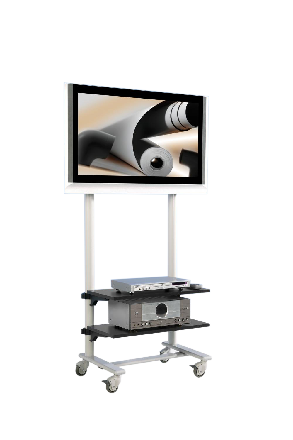 Tv-trolley, tv-rek voor tv' s tot 50 inch met 2 planken Tv-trolley, tv-rek voor tv' s tot 50 inch met 2 planken