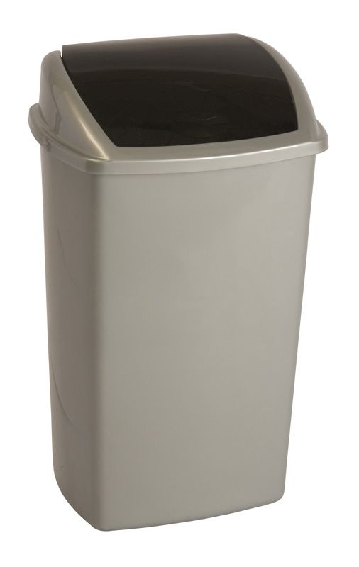 Afvalbak Swing Kunststof grijs_zwart 50ltr