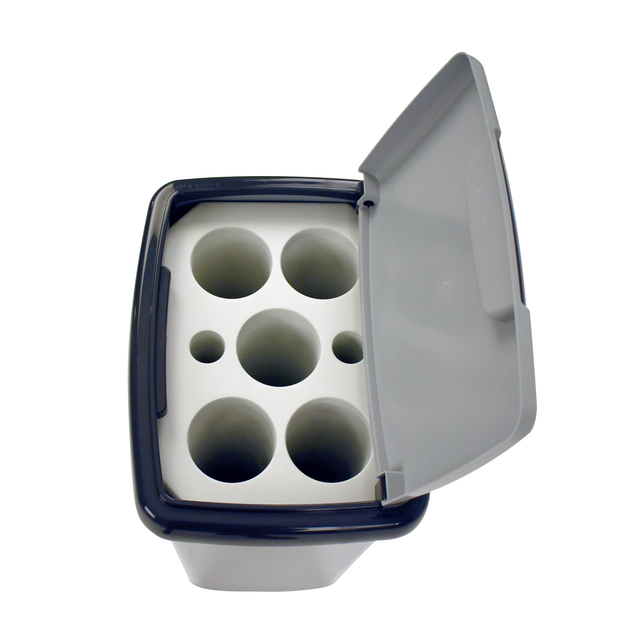 Afvalbak Vepa Bins bekerinzet 5-gaats 50 liter grijs