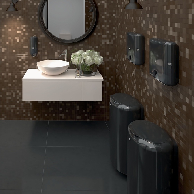 toilet, urinal, washbasin, vessel sink, round mirror