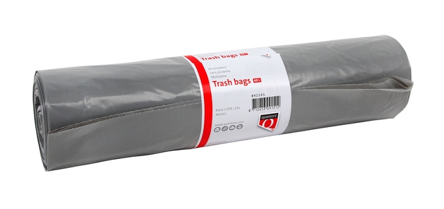 Afvalzak Quantore LDPE T50 60L grijs extra stevig 60x90cm rol à 25st Afvalzak Quantore LDPE T50 60L grijs extra stevig 60x90cm rol à 25st