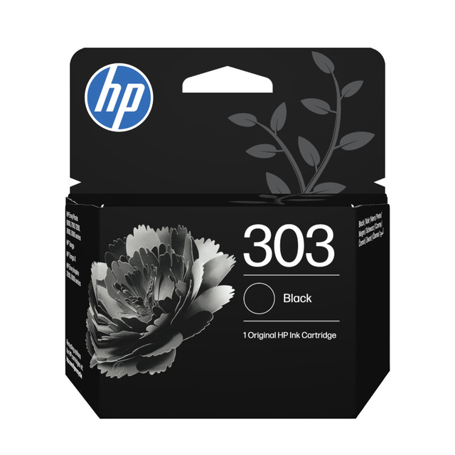 inktcartridge, zwart, HP, inkt, 303