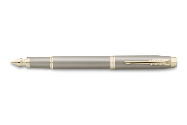 fountain pen, pen, metallic grey, nib, clip