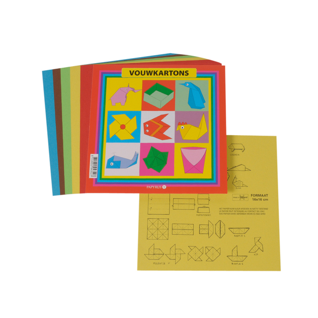 Vouwkartons vierkant 16x16cm 105gram assorti 40 vel Vouwkartons vierkant 16x16cm 105gram assorti 40 vel