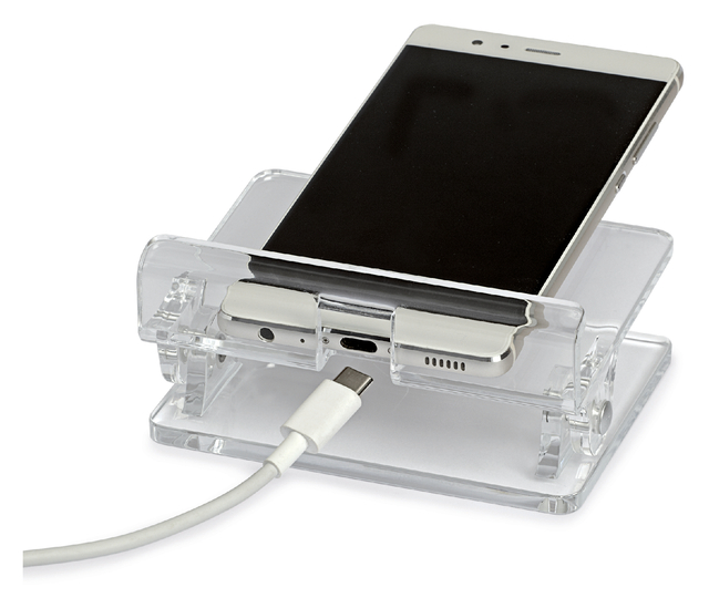 Telefoonstandaard MAUL 97x105x76mm standhoek instelbaar acryl
