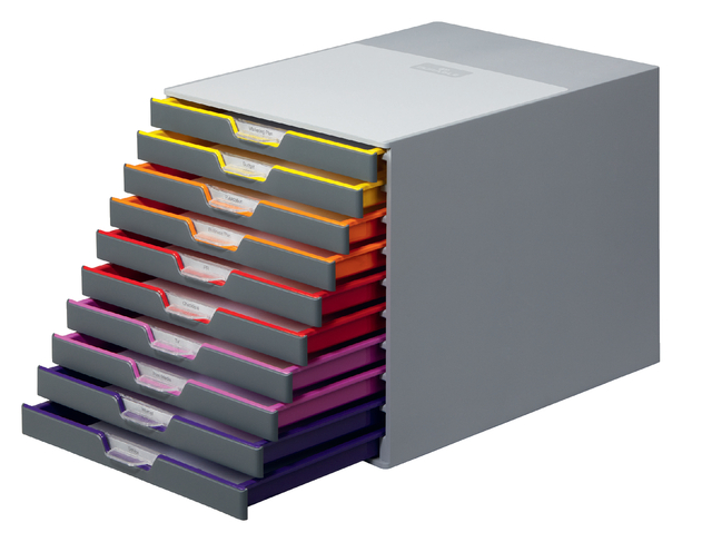 Ladenbox Durable Varicolor 10 laden grijs Ladenbox Durable Varicolor 10 laden grijs