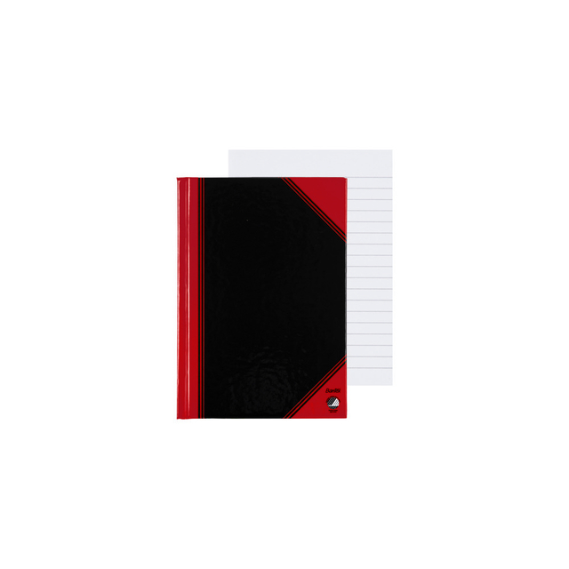 Notitieboek Bantex zwart/rood A6 lijn 70gr 96vel