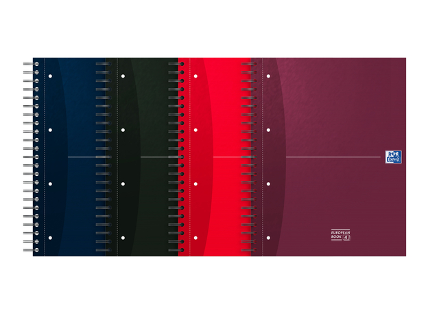 Collegeblok Oxford Office Essentials Europeanbook A4+ 4-gaats 120 vel assorti Collegeblok Oxford Office Essentials Europeanbook A4+ 4-gaats 120 vel assorti