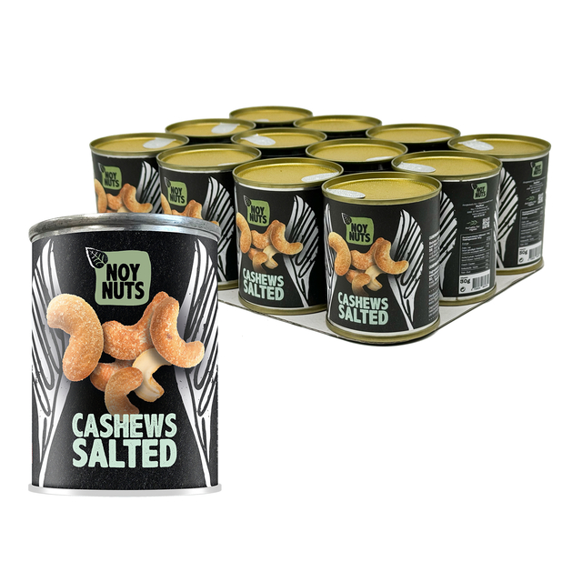Cashewnoten NoyNuts gezouten blik 40 gram Cashewnoten NoyNuts gezouten blik 40 gram