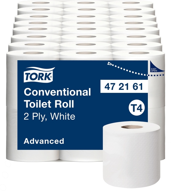 toiletrol, 2-ply, wit, rol, verpakking