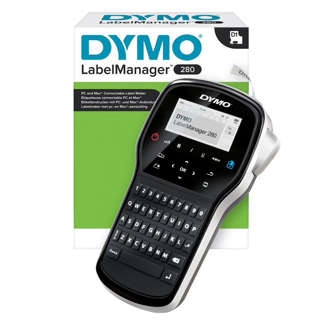 Labelprinter Dymo LabelManager 280 draagbaar qwerty 12mm zwart Labelprinter Dymo LabelManager 280 draagbaar qwerty 12mm zwart
