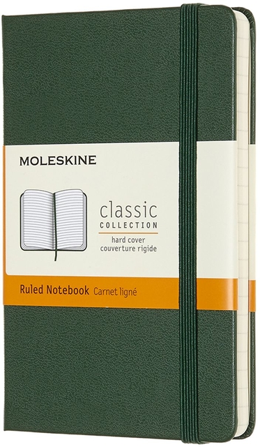 Notitieboek Moleskine pocket 90x140mm lijn hard cover myrtle green