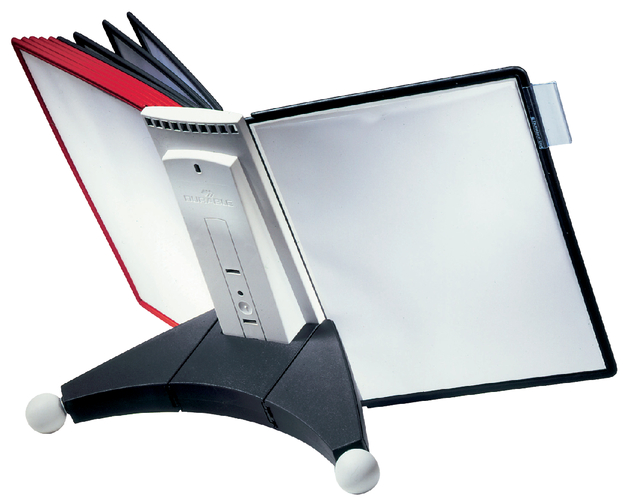 Bureaustandaard Durable 5632 Sherpa met 10-tassen rood/zwart Bureaustandaard Durable 5632 Sherpa met 10-tassen rood/zwart