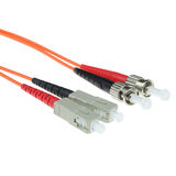 ACT 0,5 meter LSZH Multimode 50/125 OM2 glasvezel patchkabel duplex met SC en ST connectoren