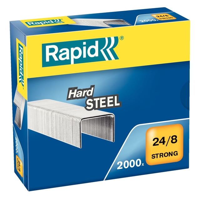 Nieten Rapid 24/8 staal strong 2000 stuks Nieten Rapid 24/8 staal strong 2000 stuks