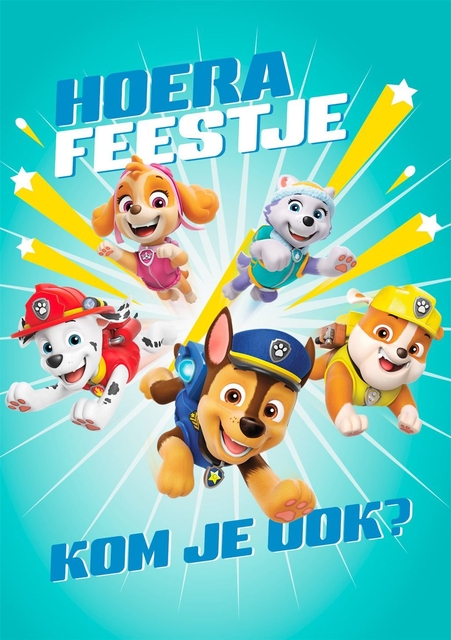 Wenskaart Hallmark uitnodiging Paw Patrol pak à 6 stuks