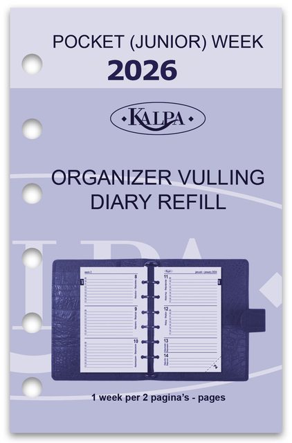 Agendavulling 2026 Kalpa Pocket 7dagen/2pagina's Agendavulling 2026 Kalpa Pocket 7dagen/2pagina's