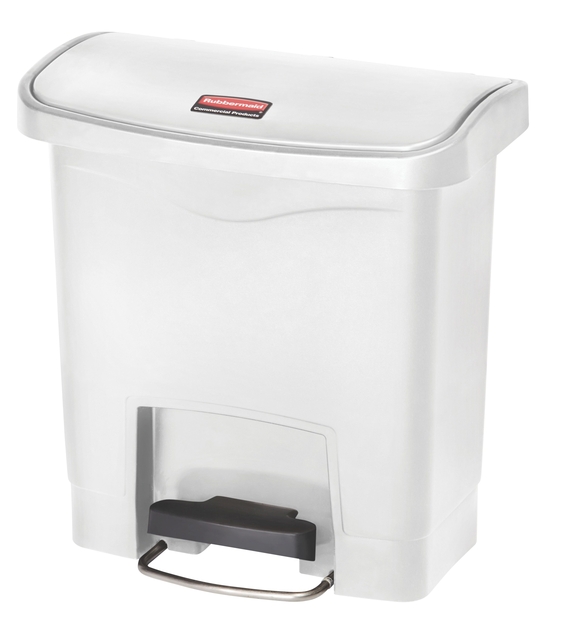 Pedaalemmer Rubbermaid Slim Jim Step-On 15liter wit Pedaalemmer Rubbermaid Slim Jim Step-On 15liter wit