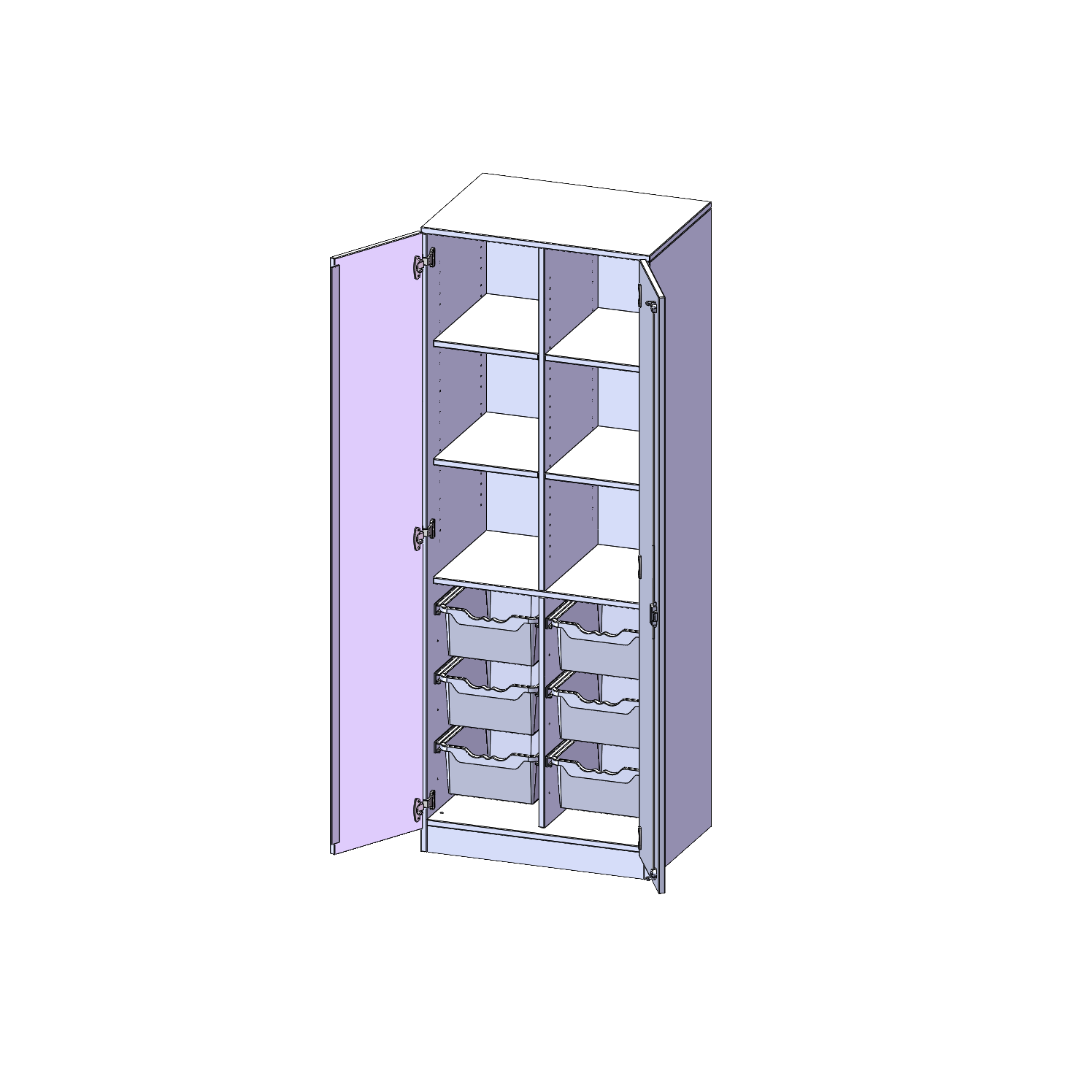 ErgoTray kast, twee rijen, 5 ordnerhoogtes - evo180 serie
