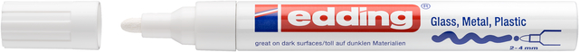 Paintmarker edding 750 op oliebasis 2-4mm creatief wit Paintmarker edding 750 op oliebasis 2-4mm creatief wit