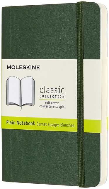 Notitieboek Moleskine pocket 90x140mm blanco soft cover myrtle green