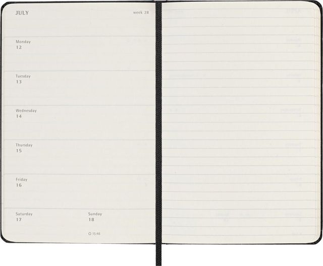 notebook, planner, weekly diary, lined pages, elastic band