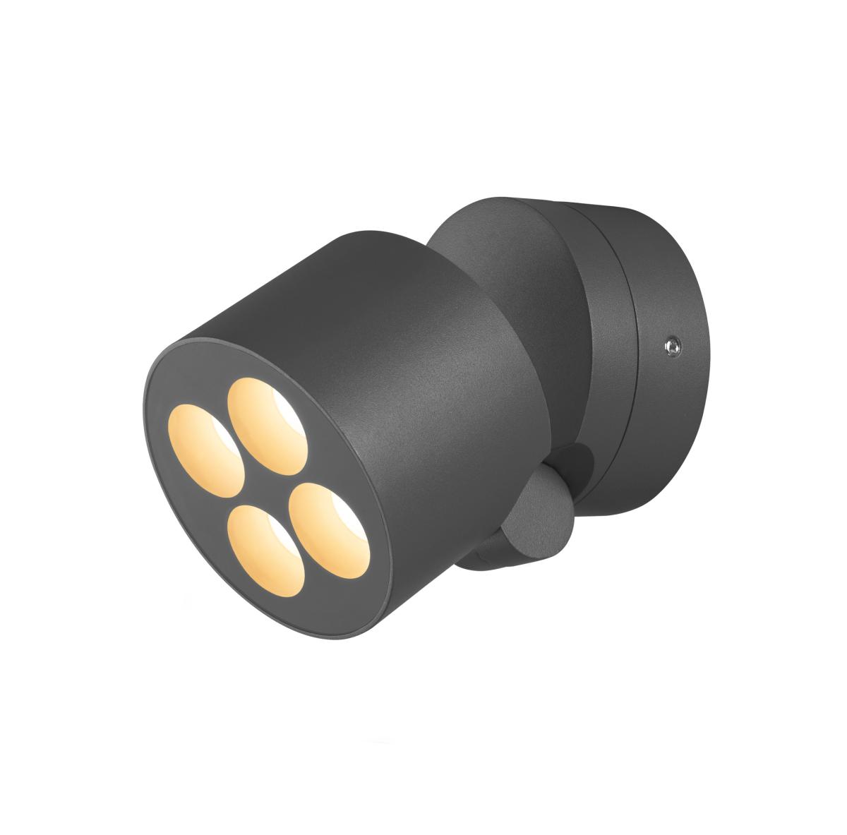 LED, spotlight, vier LEDs, inbouw, donkergrijs