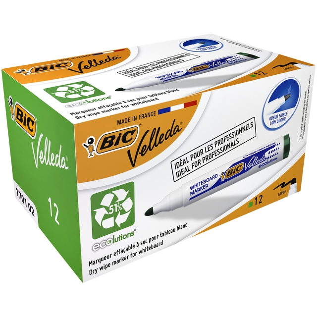 Whiteboardmarker Bic Velleda 1701 rond large groen