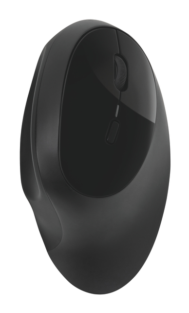 draadloze muis, ergonomische muis, zwarte kleur, silicone/kunststof, klikknoppen