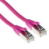 ACT Roze 1,00 meter SFTP CAT6A patchkabel snagless met RJ45 connectoren