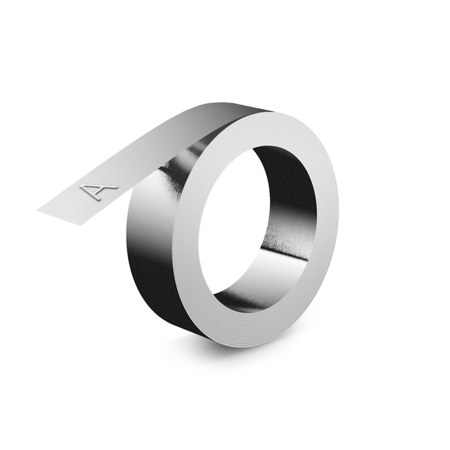 Reliëftape Dymo embossing niet klevend aluminium 12mm zilver Reliëftape Dymo embossing niet klevend aluminium 12mm zilver