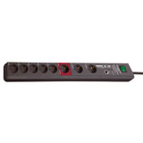 Brennenstuhl Secure-Tec, stekkerdoos, 8 sockets, 3m, zwart, 1x master, 5x slaves, 2x permanent