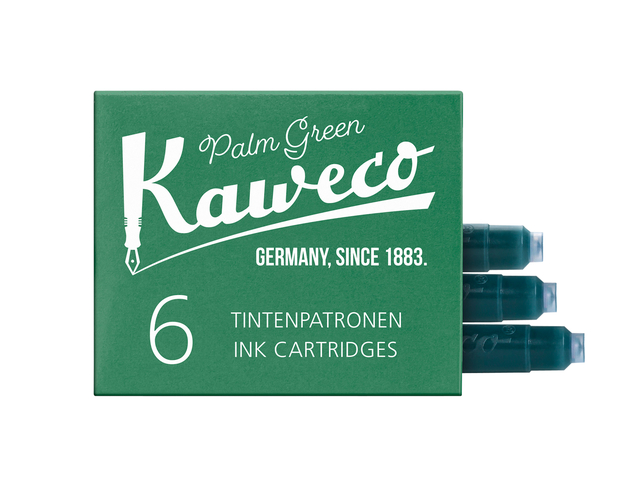 Inktpatroon Kaweco groen doosje à 6 stuks Inktpatroon Kaweco groen doosje à 6 stuks