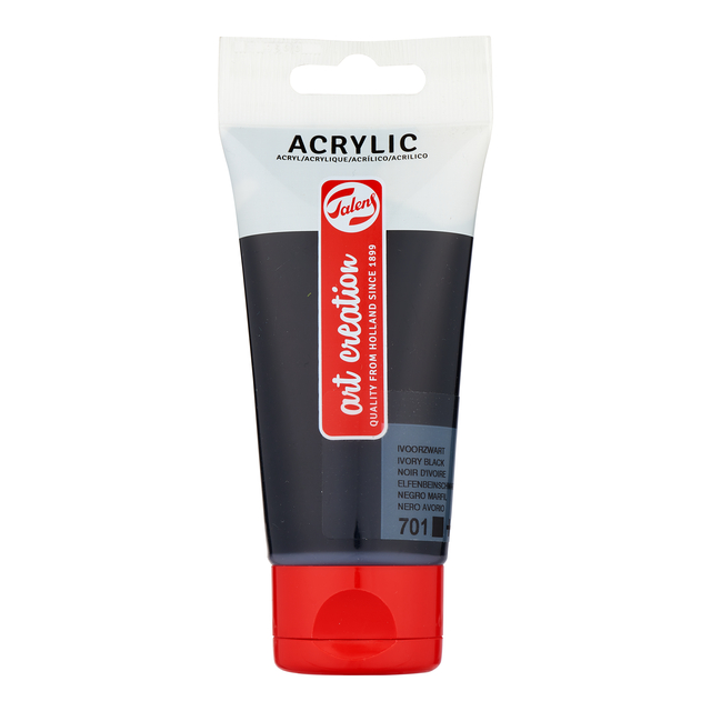 Acrylverf Talens Art Creation 701 ivoorzwart tube à 75ml Acrylverf Talens Art Creation 701 ivoorzwart tube à 75ml
