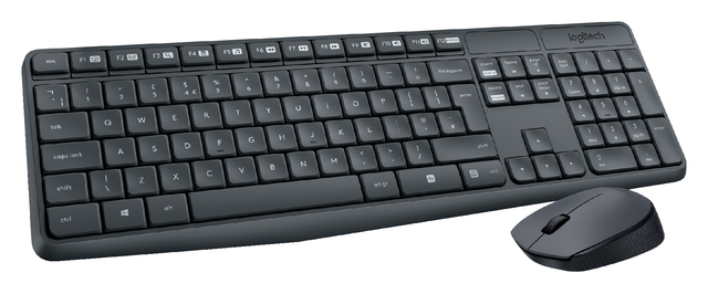 Toetsenbord Logitech MK235 Qwerty + muis zwart
