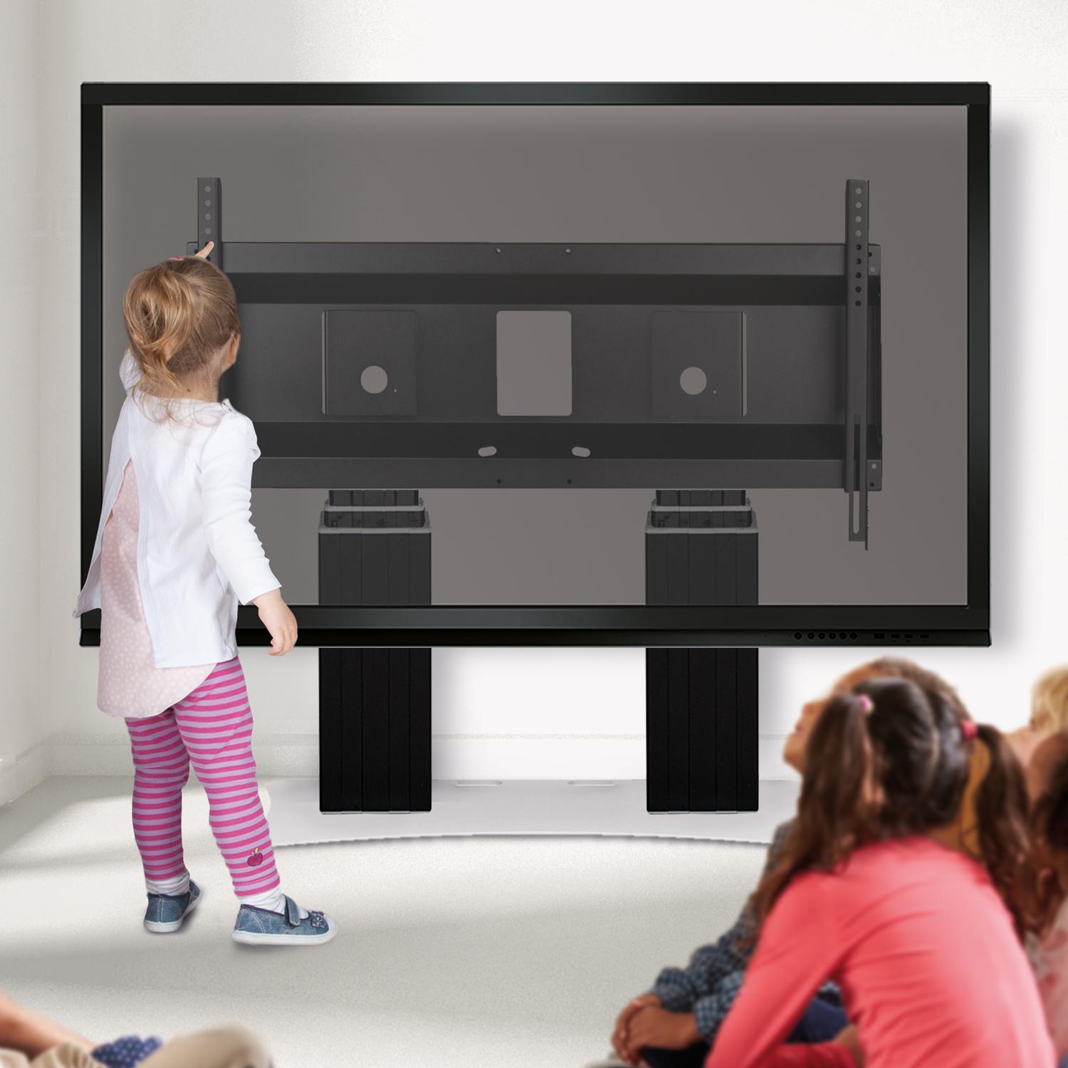 Elektrisch in hoogte verstelbare heavy duty XL monitorstandaard met 70 cm slag