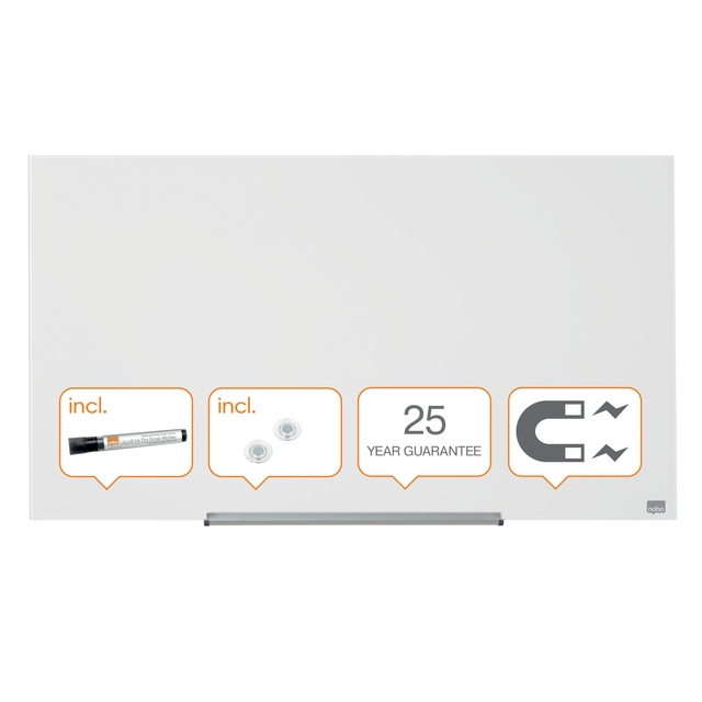 Glasbord Nobo Impresssion Pro 99,3x55,9cm briljant wit