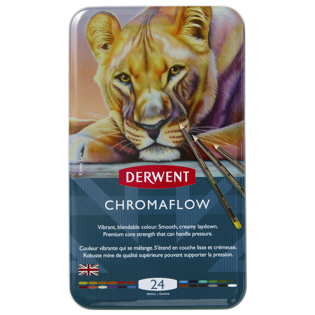 Kleurpotloden Derwent Chromaflow set à 24 kleuren Kleurpotloden Derwent Chromaflow set à 24 kleuren