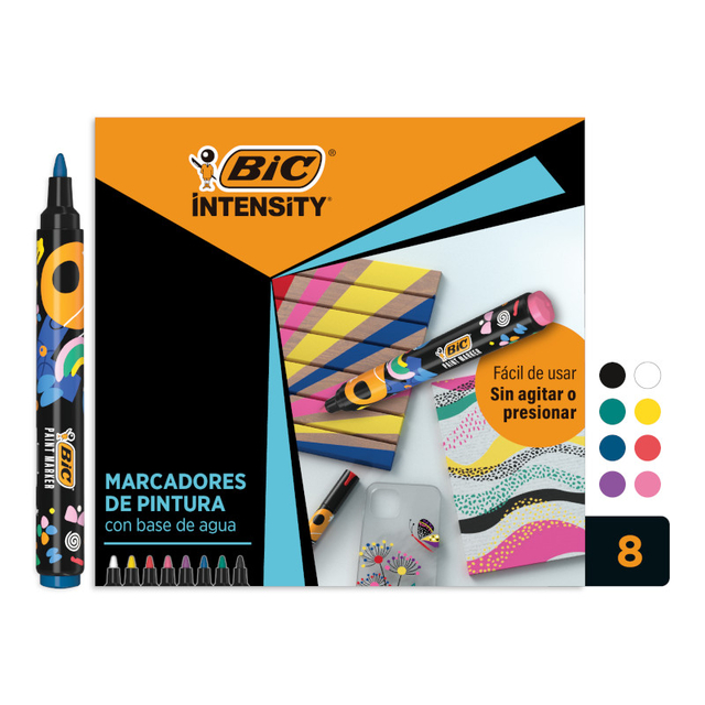 Paintmarker Bic Intensity assorti 8 stuks