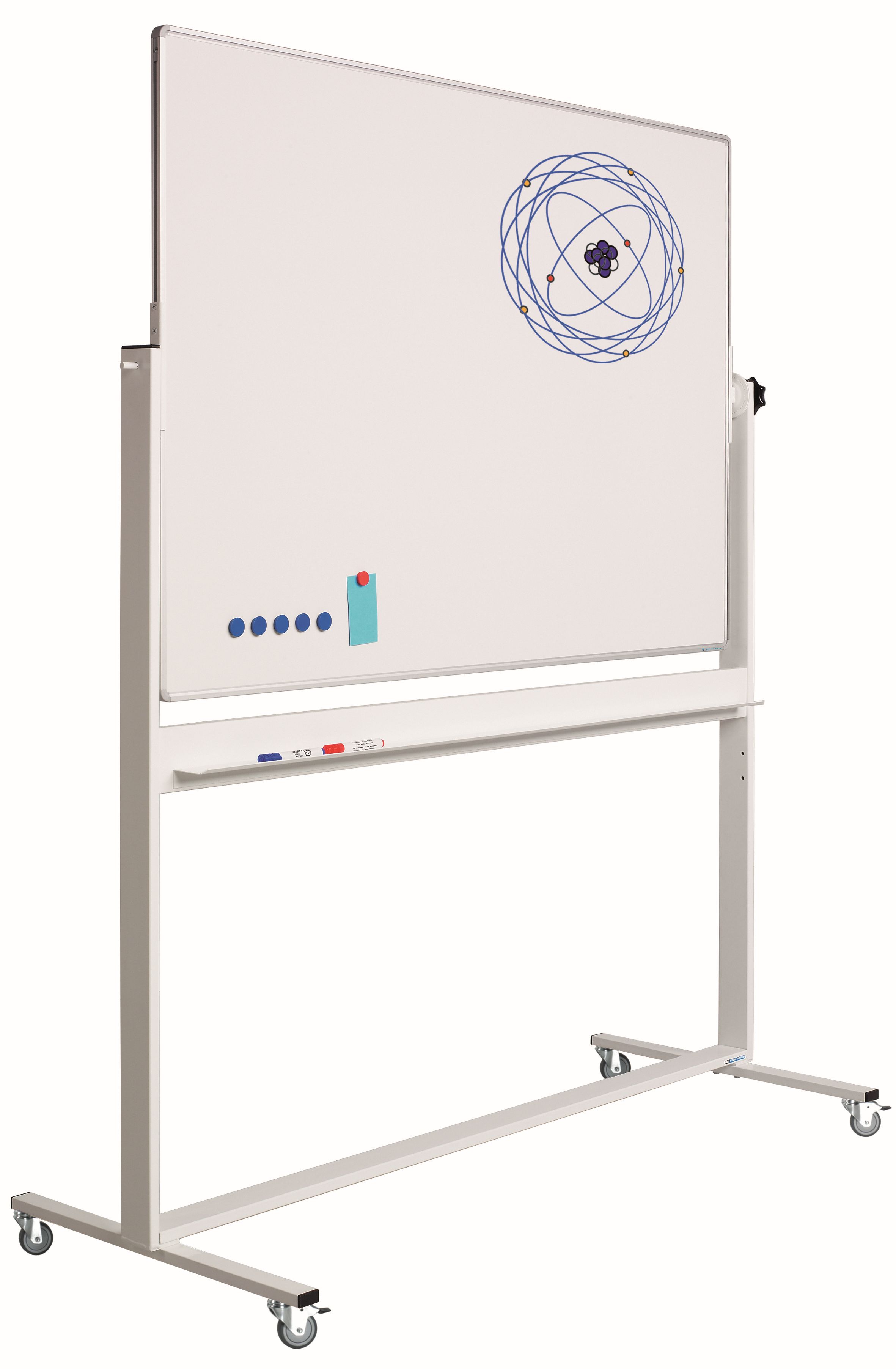 Kantelbord whiteboard, dubbelzijdig gelakt staal - 120x180 cm