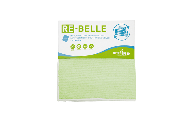 Microvezeldoek Greenspeed Re-belle 40x40cm groen 5 stuks Microvezeldoek Greenspeed Re-belle 40x40cm groen 5 stuks