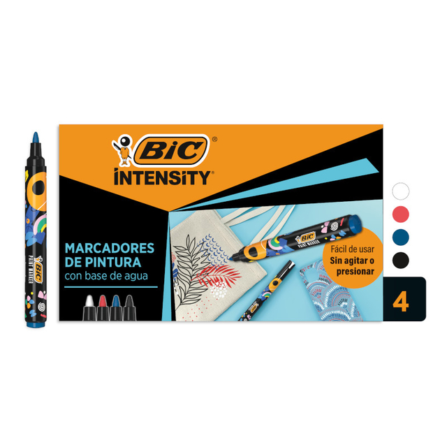 Paintmarker Bic Intensity assorti 4 stuks Paintmarker Bic Intensity assorti 4 stuks