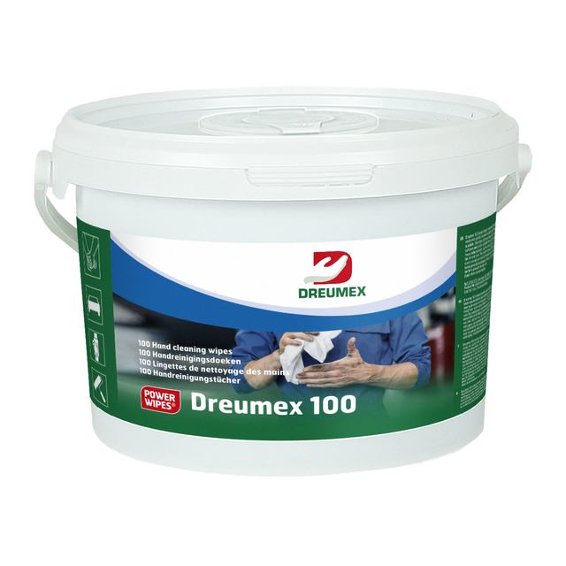 Handreinigingsdoek Dreumex 100 emmer 100 stuks wit Handreinigingsdoek Dreumex 100 emmer 100 stuks wit
