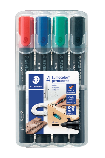 Viltstift Staedtler 352 rond assorti 2mm set à 4 stuks assorti Viltstift Staedtler 352 rond assorti 2mm set à 4 stuks assorti