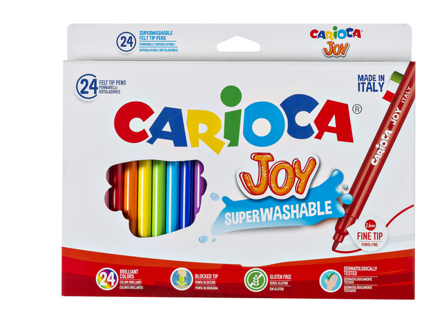 Viltstift Carioca Joy assorti set à 24 stuks Viltstift Carioca Joy assorti set à 24 stuks