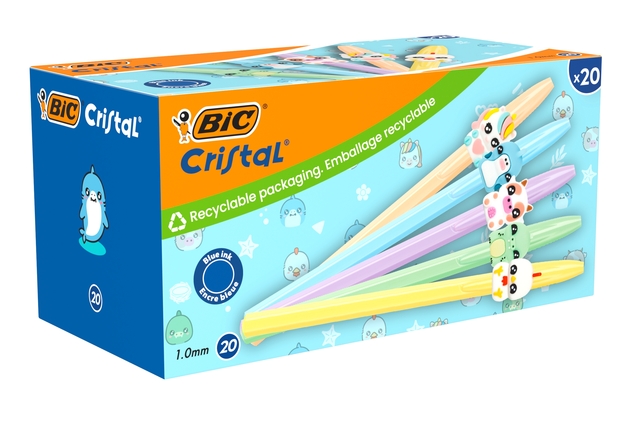 pennen, kleurige pen, BIC Crystall, gel pens, 20stuks