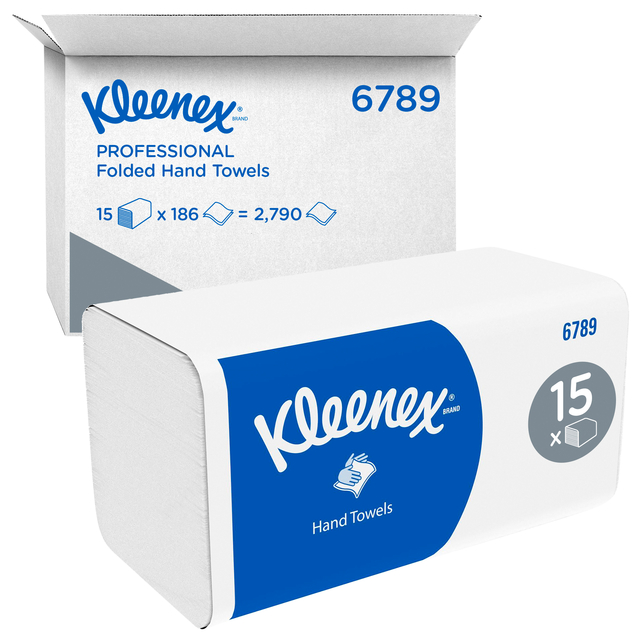 Handdoek Kleenex i-vouw 2-laags 215x212mm 15x186 vel wit 6789 Handdoek Kleenex i-vouw 2-laags 215x212mm 15x186 vel wit 6789