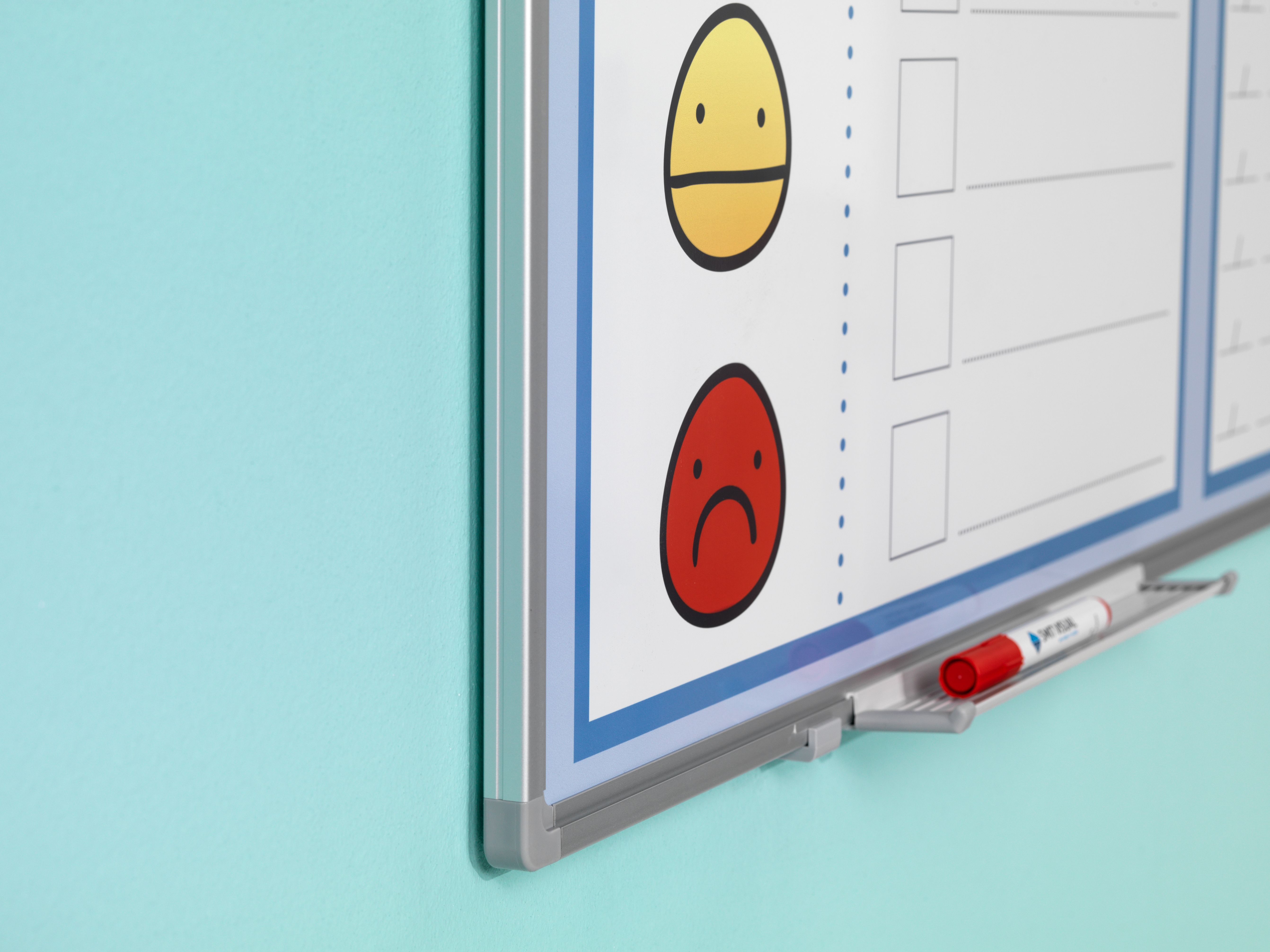Bedrukt whitebord, Softline profiel 8mm - 60x90 cm