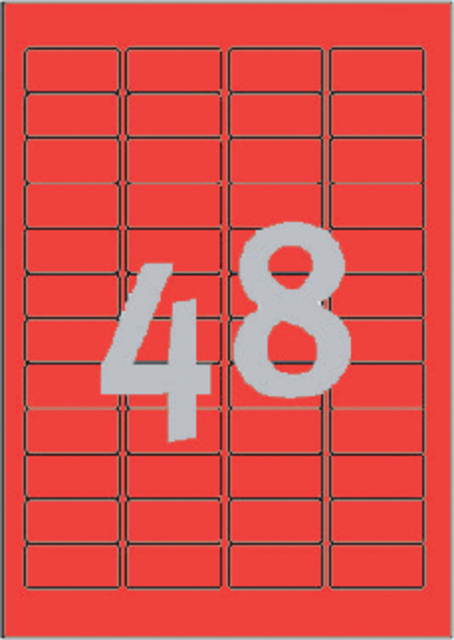 Etiket Avery Zweckform L6038-20 45.7x21.2mm rood 960stuks