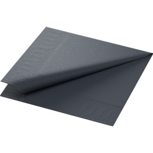 Duni Servet 33x33cm 1_4 vouw 2 laags Zwart 16x125 stuks